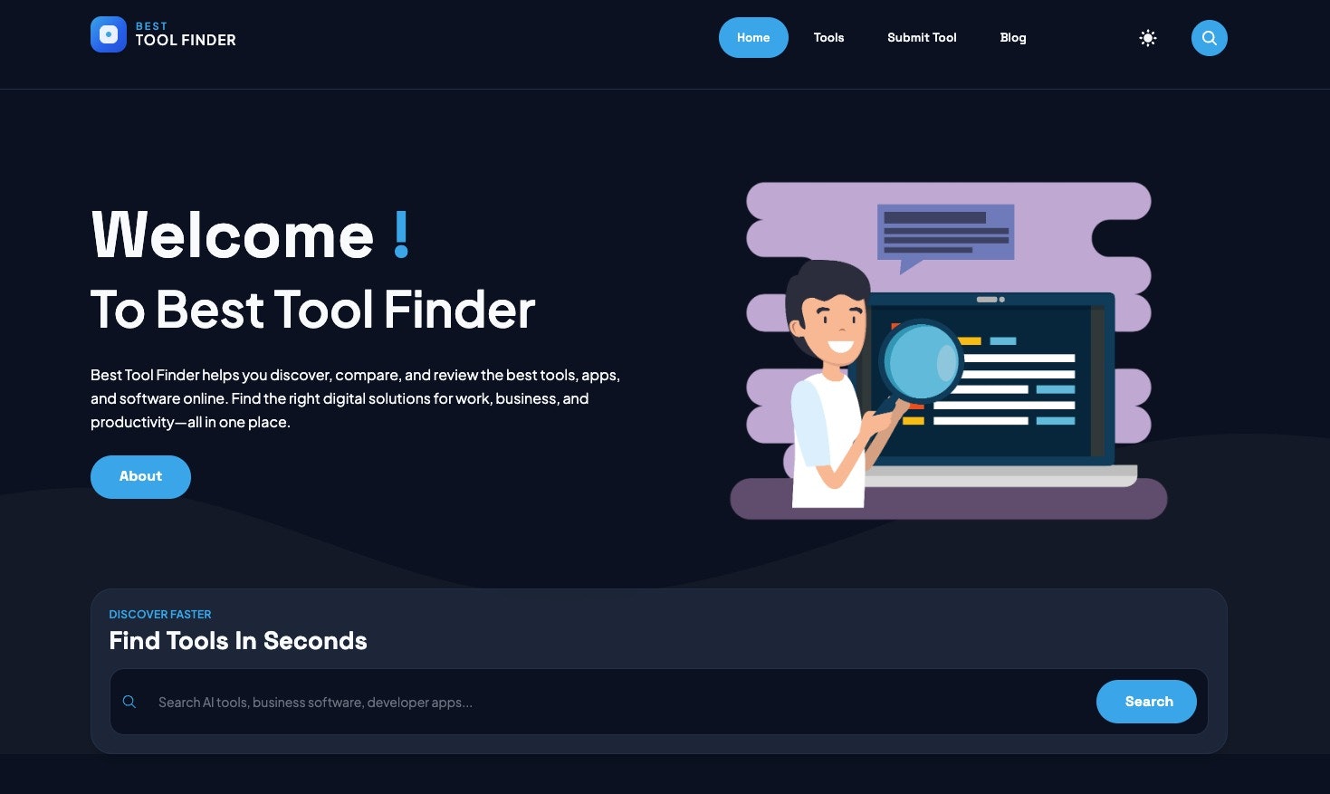 Best Tool Finder - Main product screenshot demonstrating key features and user interface