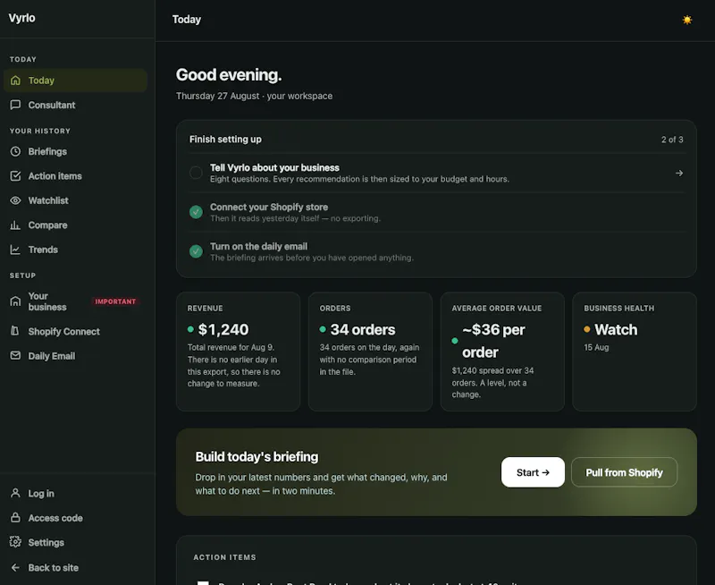 Vyrlo — your business, explained screenshot 2