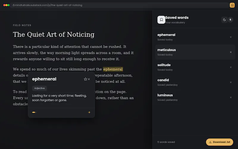 WordPopup screenshot 2