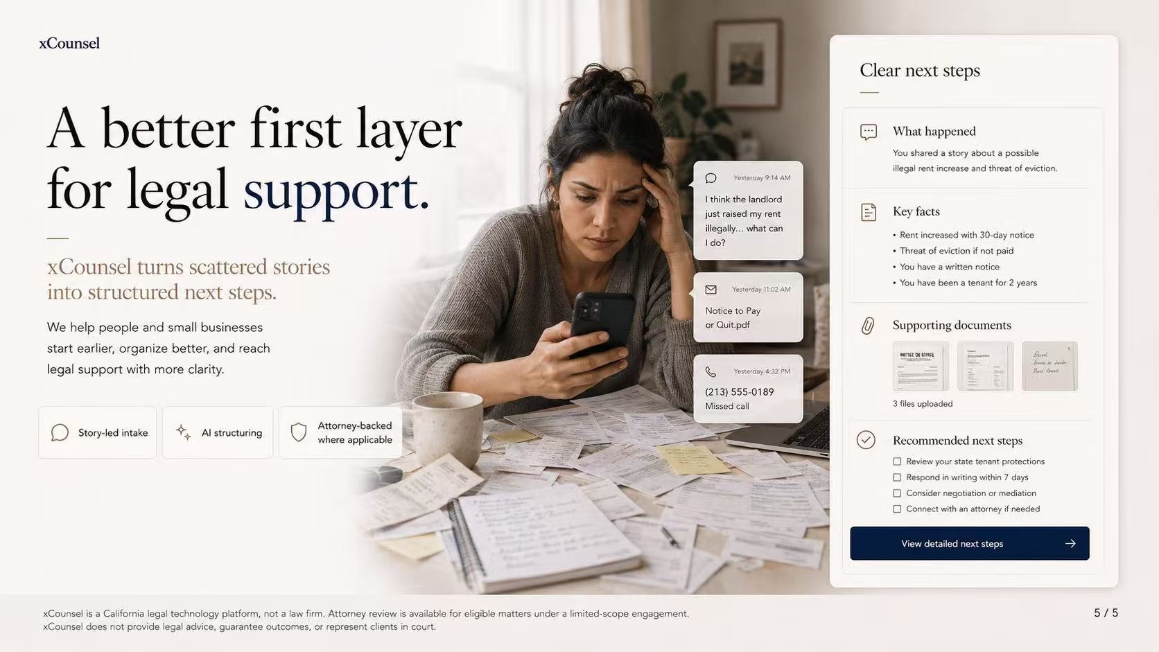 xCounsel — Lawyer-Ready Summary Builder gallery image