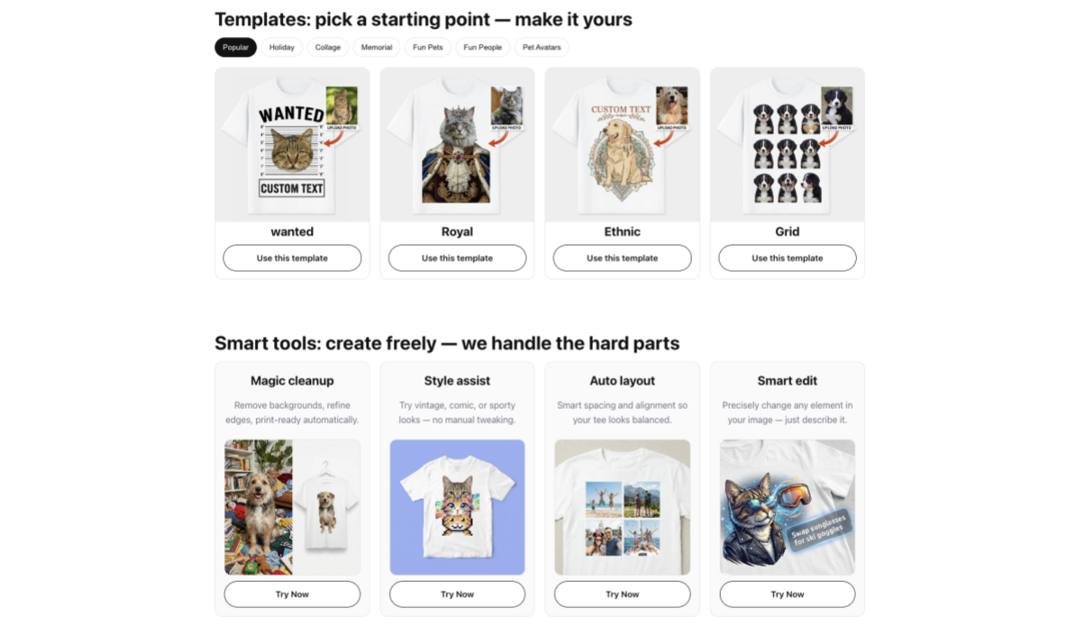TeeDIY - Screenshot 2 showing product features and functionality