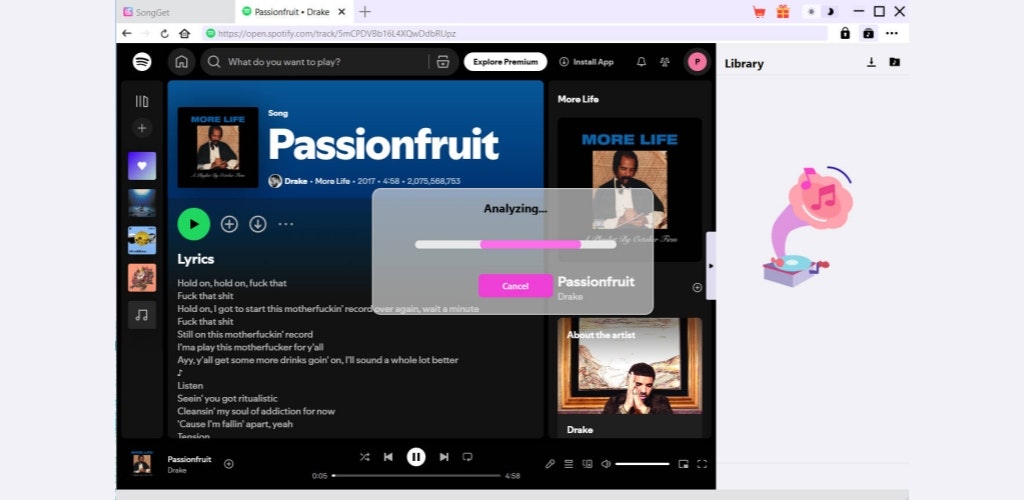 SongGet - Main product screenshot demonstrating key features and user interface