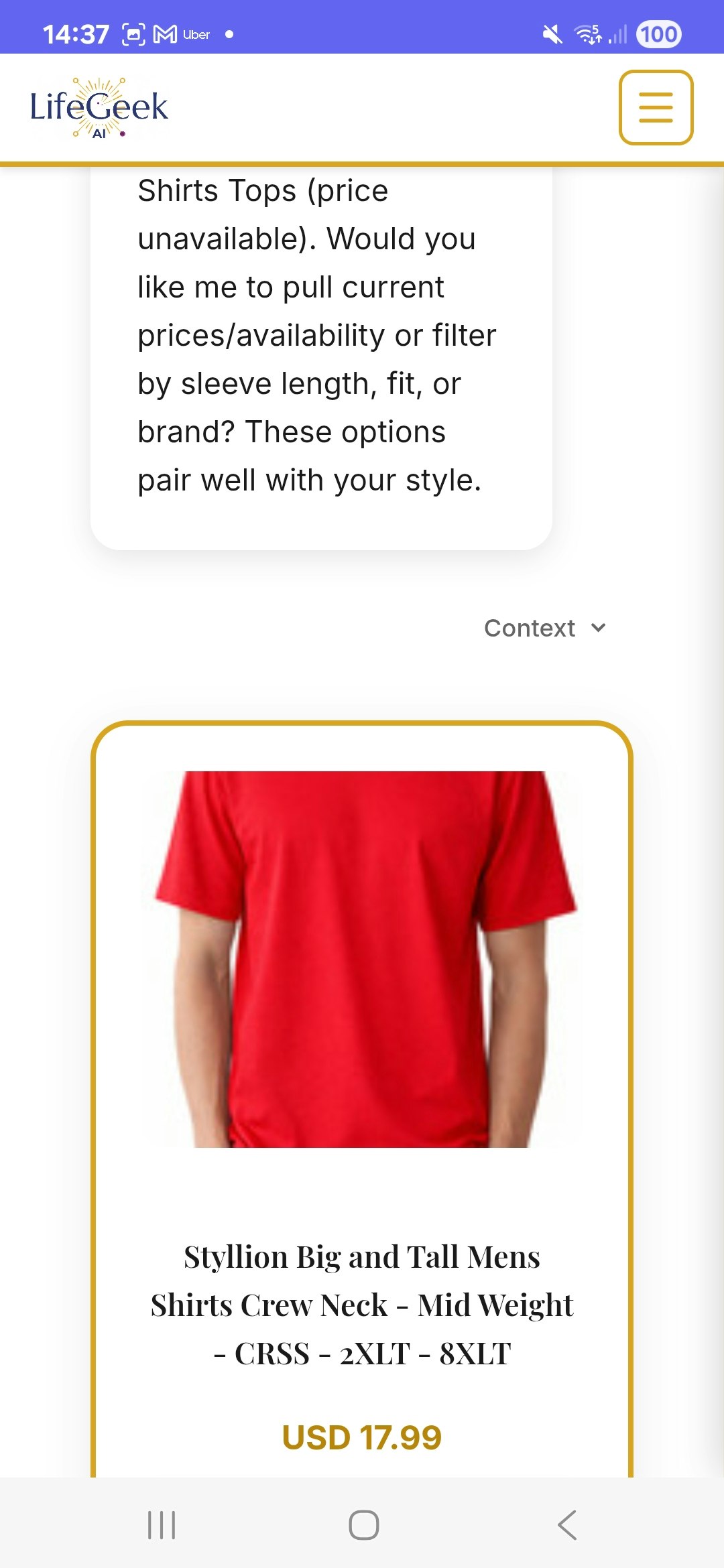 LifeGeek AI - Screenshot 3 showing product features and functionality