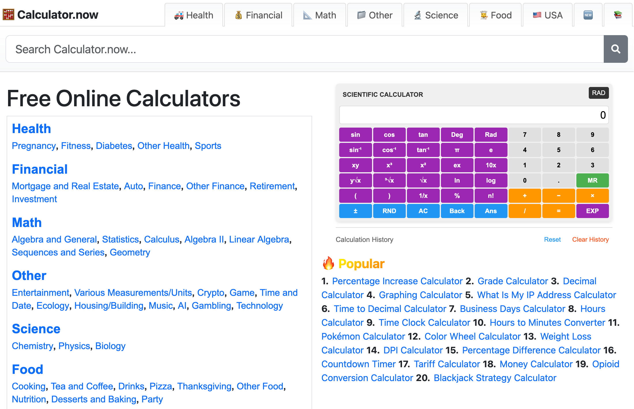 Media Calculator.now - 1400 kalkulator dalam talian percuma 4