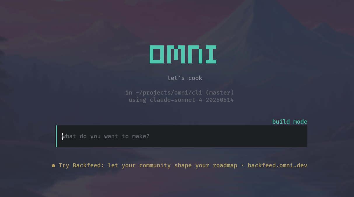 Omni CLI - Main product screenshot demonstrating key features and user interface