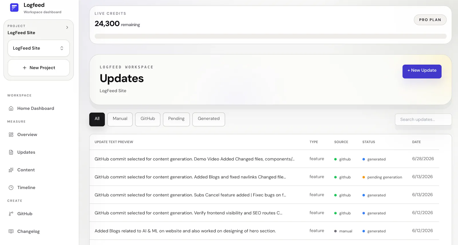 Logfeed screenshot 6