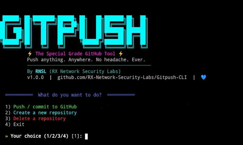 GitPush CLI screenshot 2