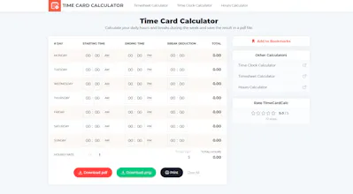 Time Card Calculator gallery image