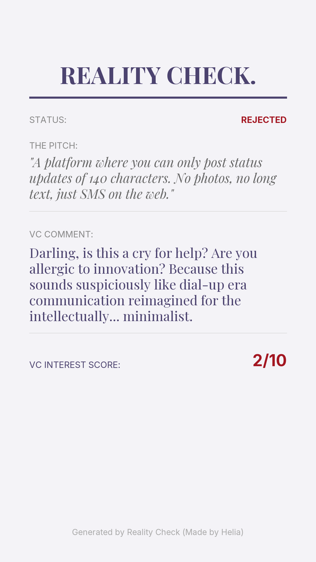 Reality Check. gallery image