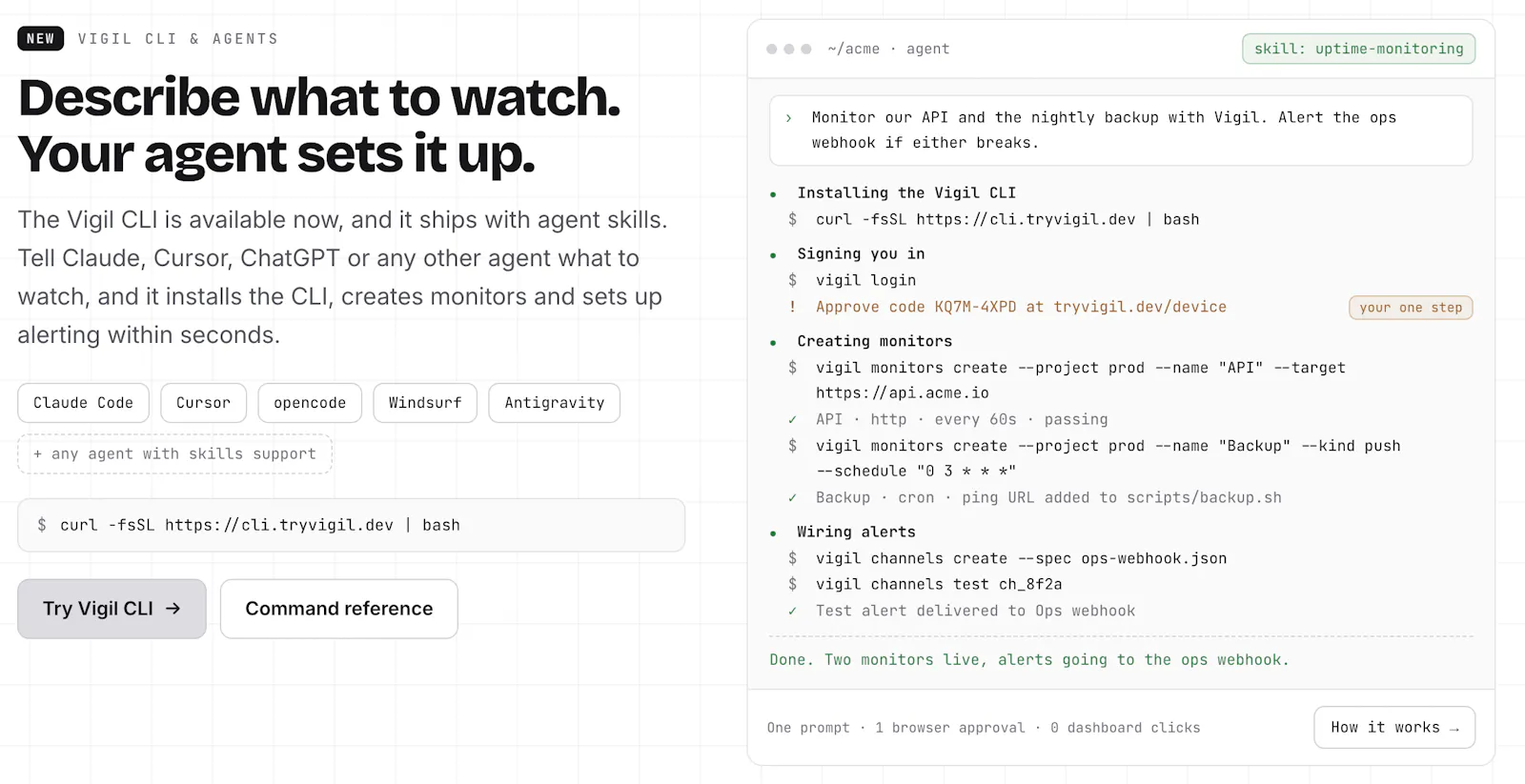 Vigil CLI screenshot 2