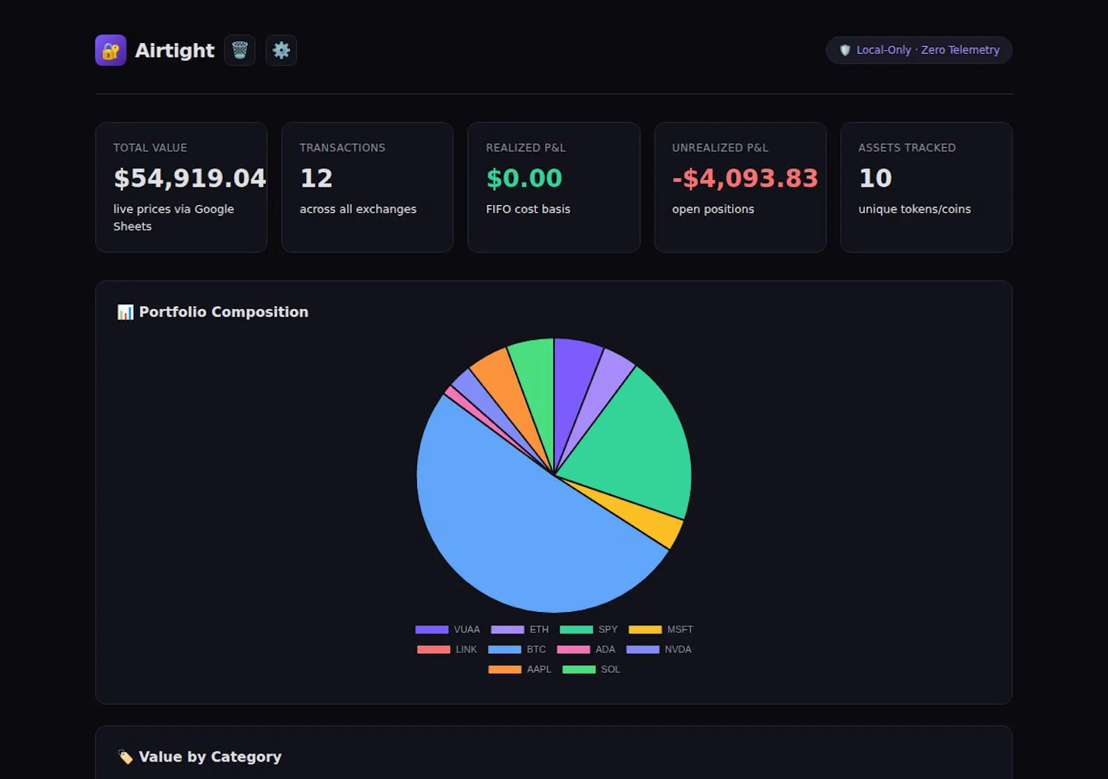 Buy Airtight — Private Portfolio Tracker screenshot 2