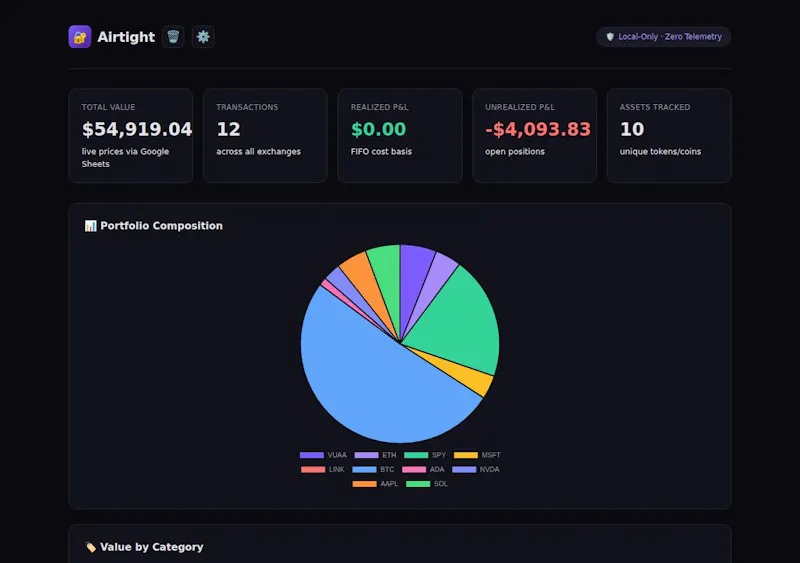 Buy Airtight — Private Portfolio Tracker screenshot 2