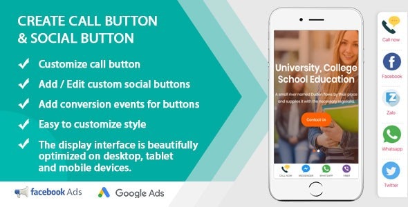 Create custom call and social button