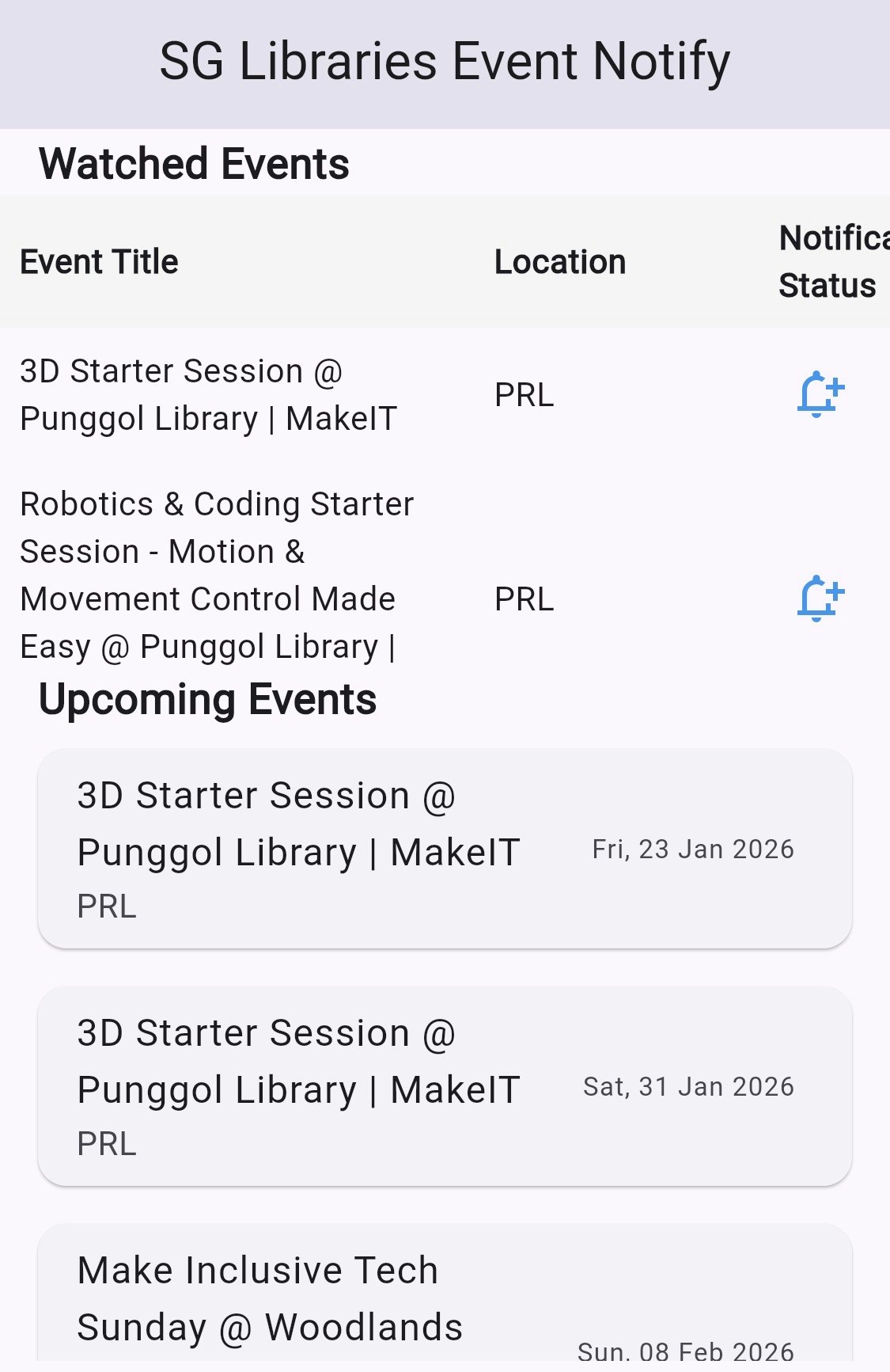 SG Libraries Event Notify - Screenshot 4 showing product features and functionality