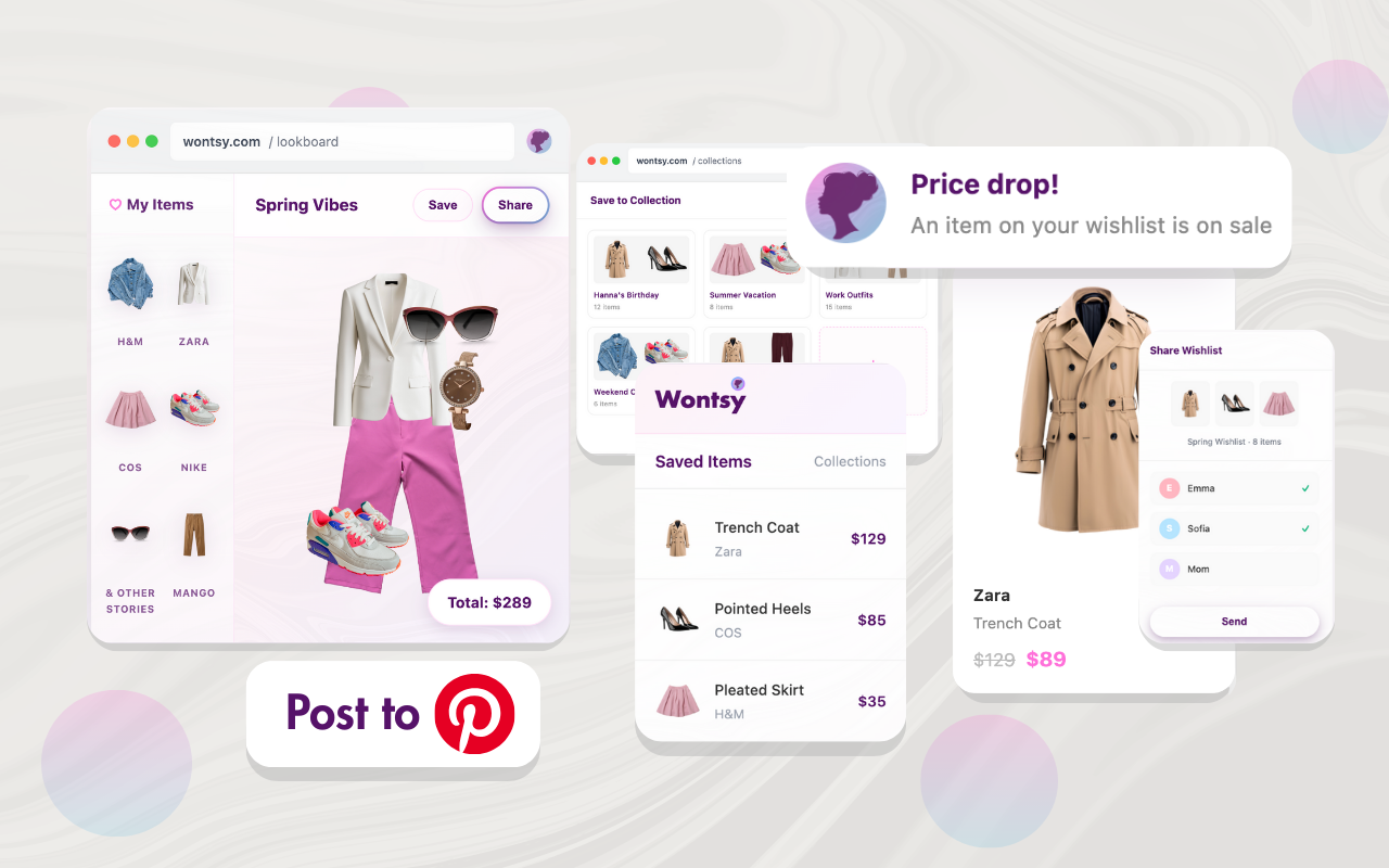Wontsy | Wishlist Shopping App & Web - Screenshot 5 showing product features and functionality