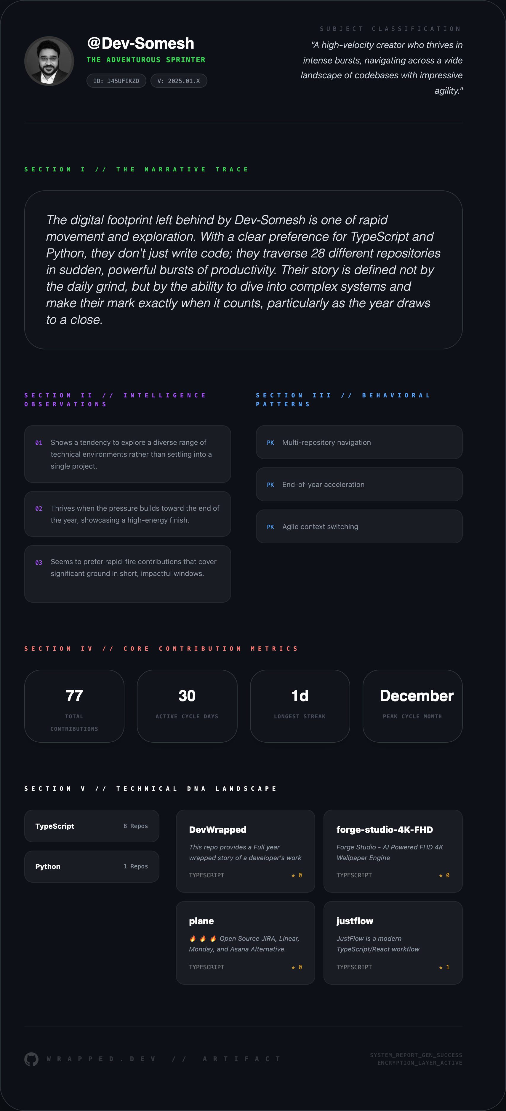 DevWrapped 2025 - Screenshot 3 showing product features and functionality