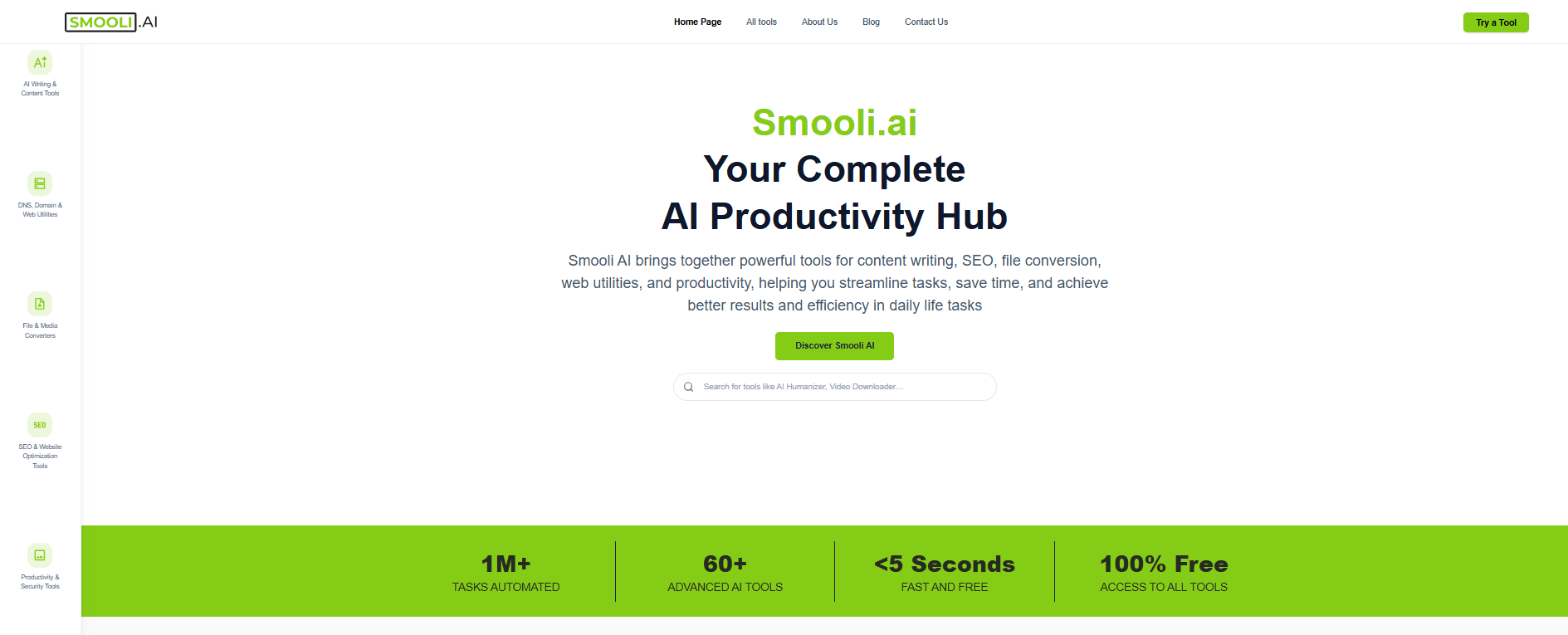 Smooli AI - Main product screenshot demonstrating key features and user interface