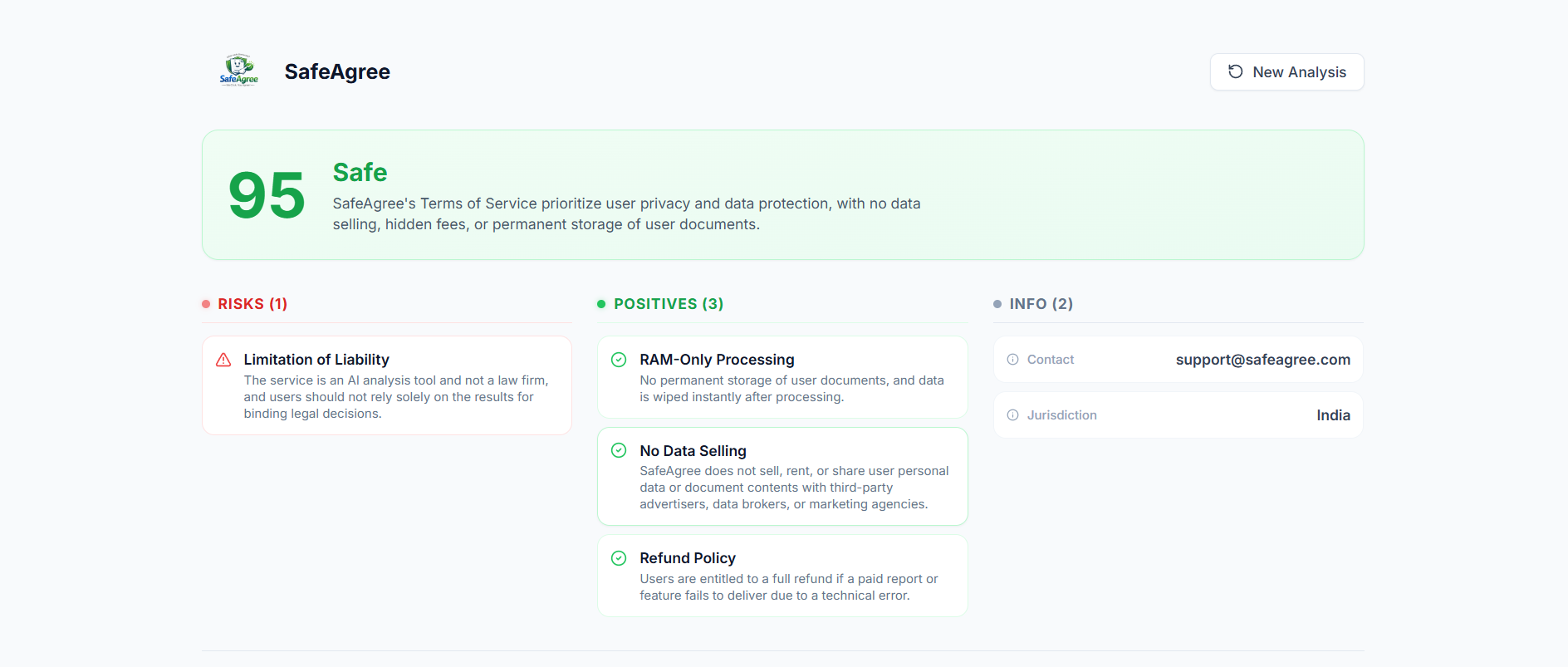 SafeAgree - Screenshot 2 showing product features and functionality