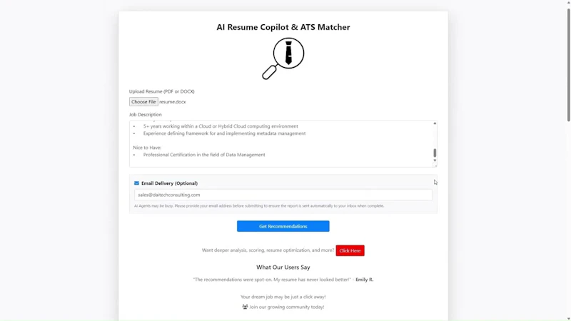 ResumeMatch360 screenshot 1 (video preview)