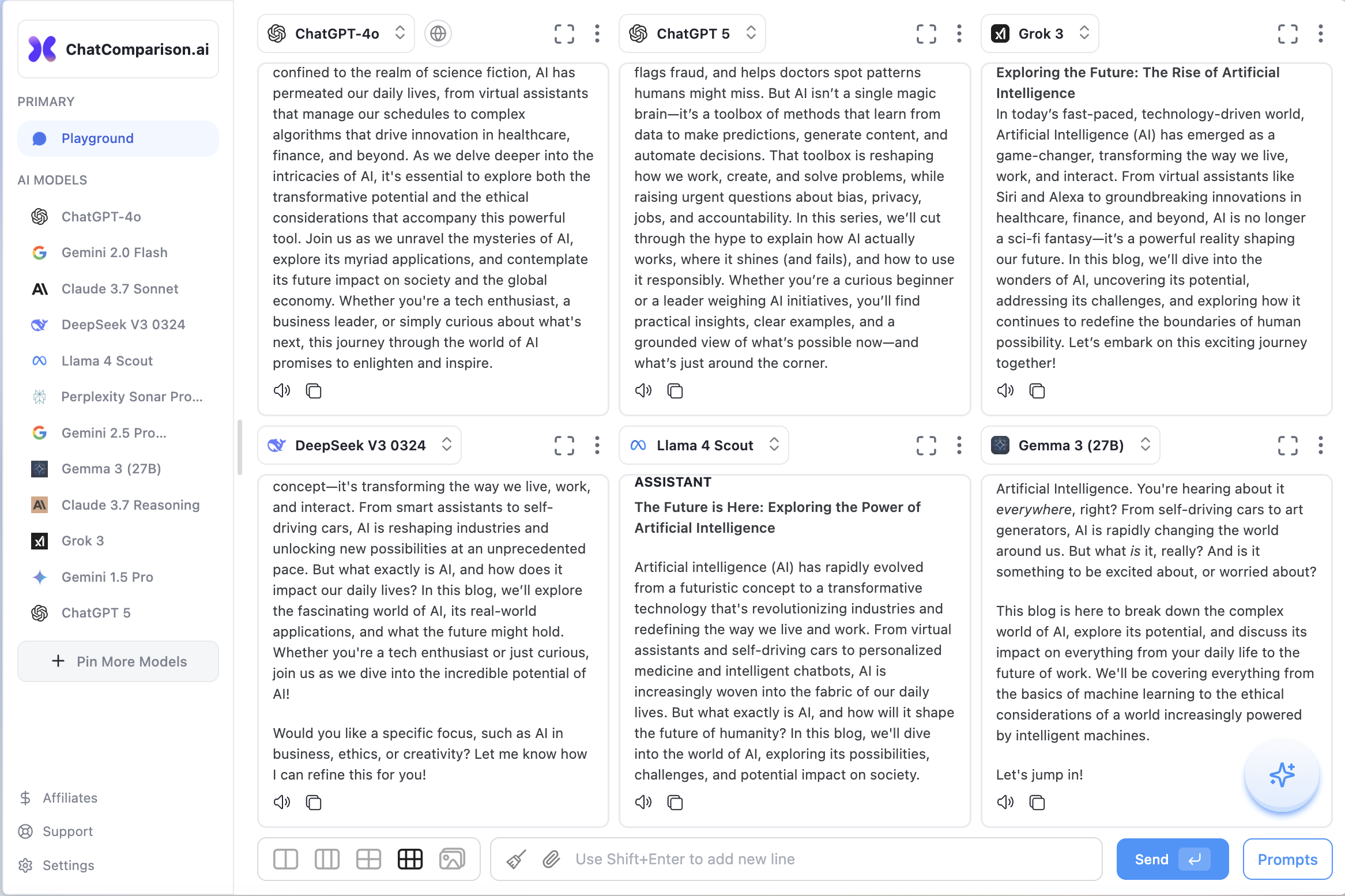 ChatComparison.ai – Compare AI Models - Screenshot 2 preview