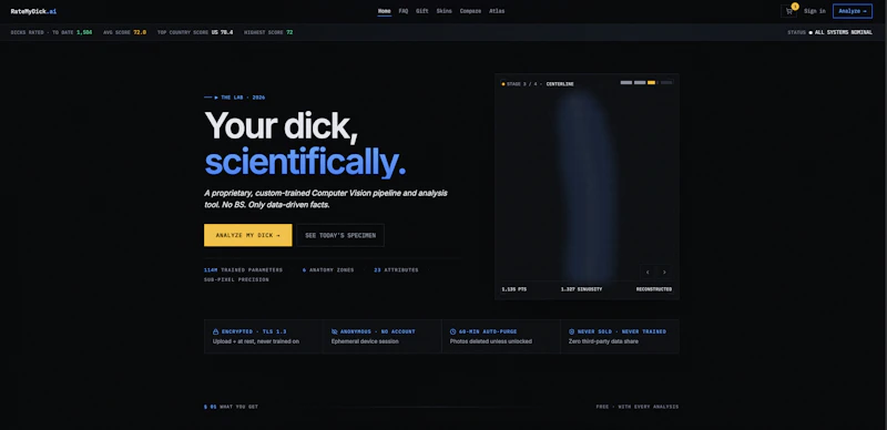 RateMyD***.ai — you, scientifically. screenshot 1