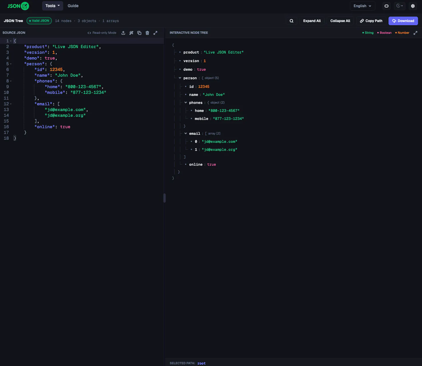 JSON Editor Online gallery image