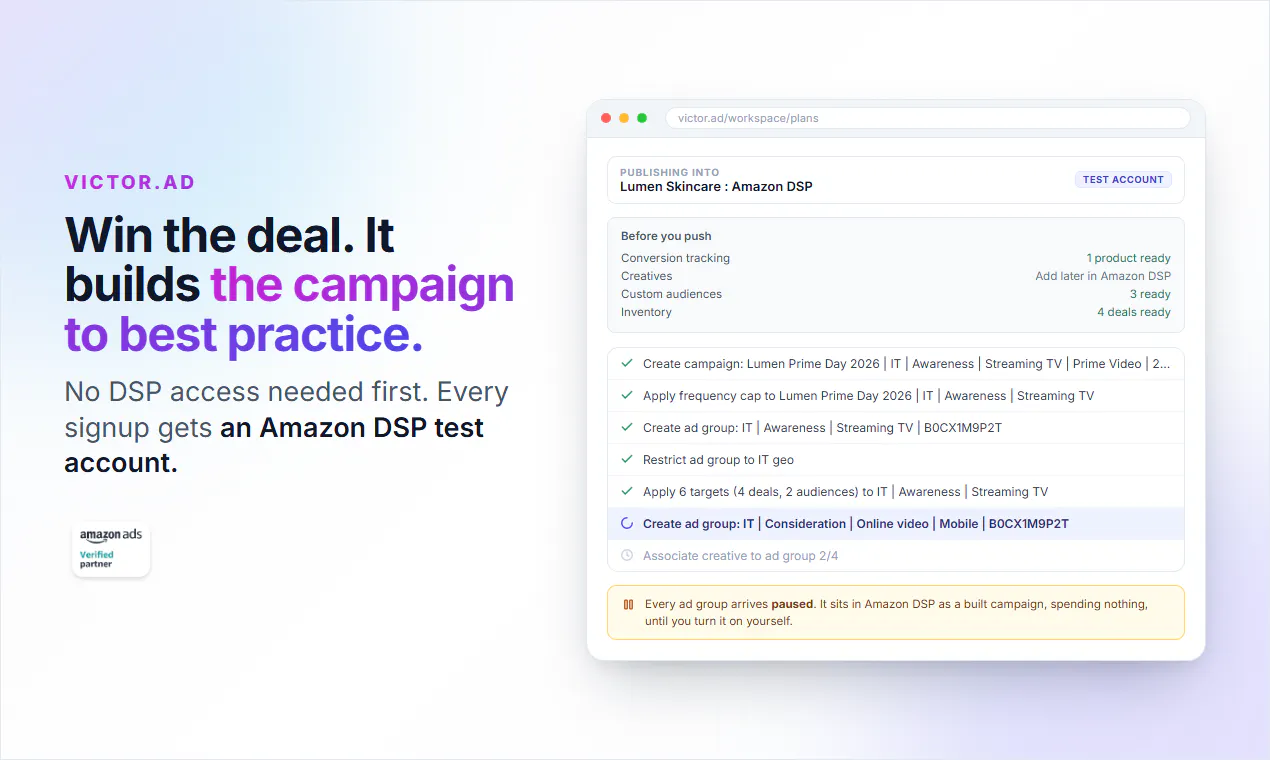 Amazon DSP Launch Studio by VICTOR.AD gallery image