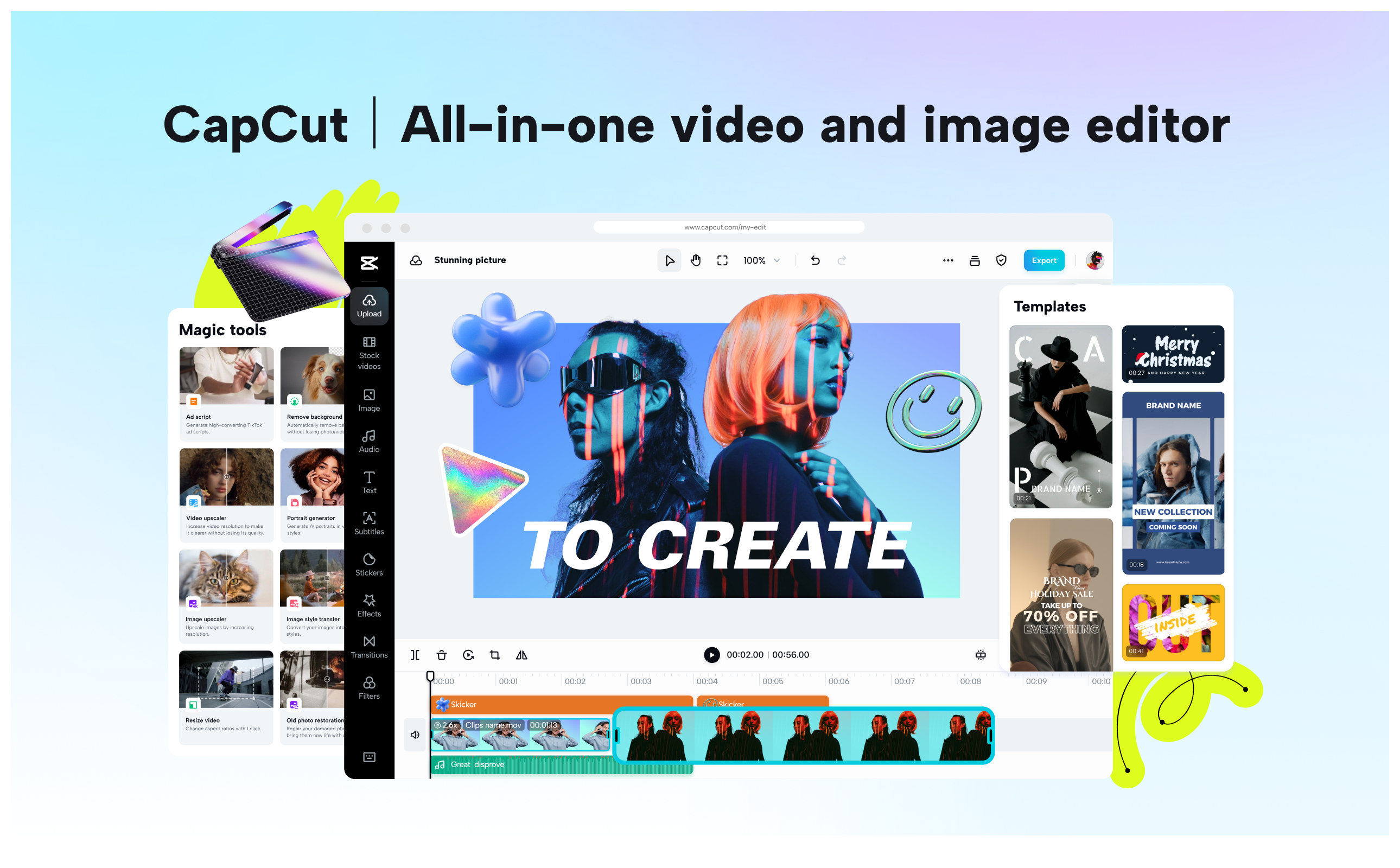 Editor de videos e imágenes de Capcut - Suite de creación de video y gráfico media 1