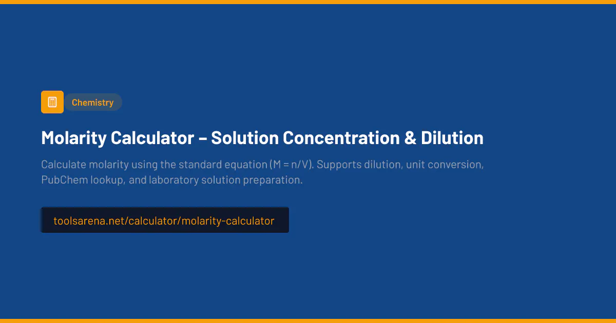 Molarity Calculator | ToolsArena.NET gallery image