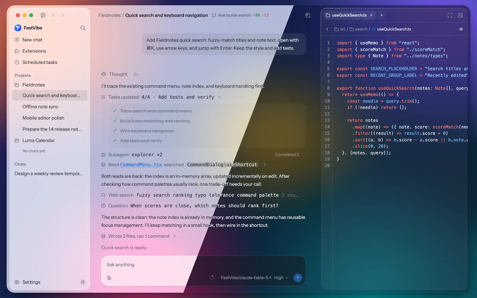 FastVibe screenshot 1