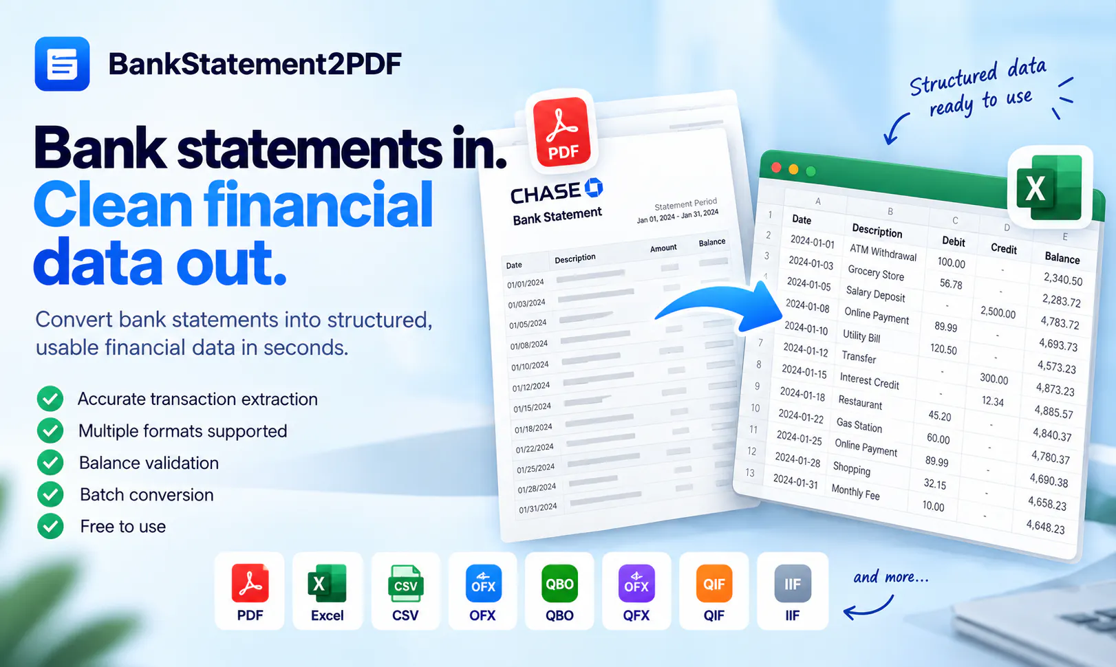 Bank Statement PDF to Excel Converter gallery image
