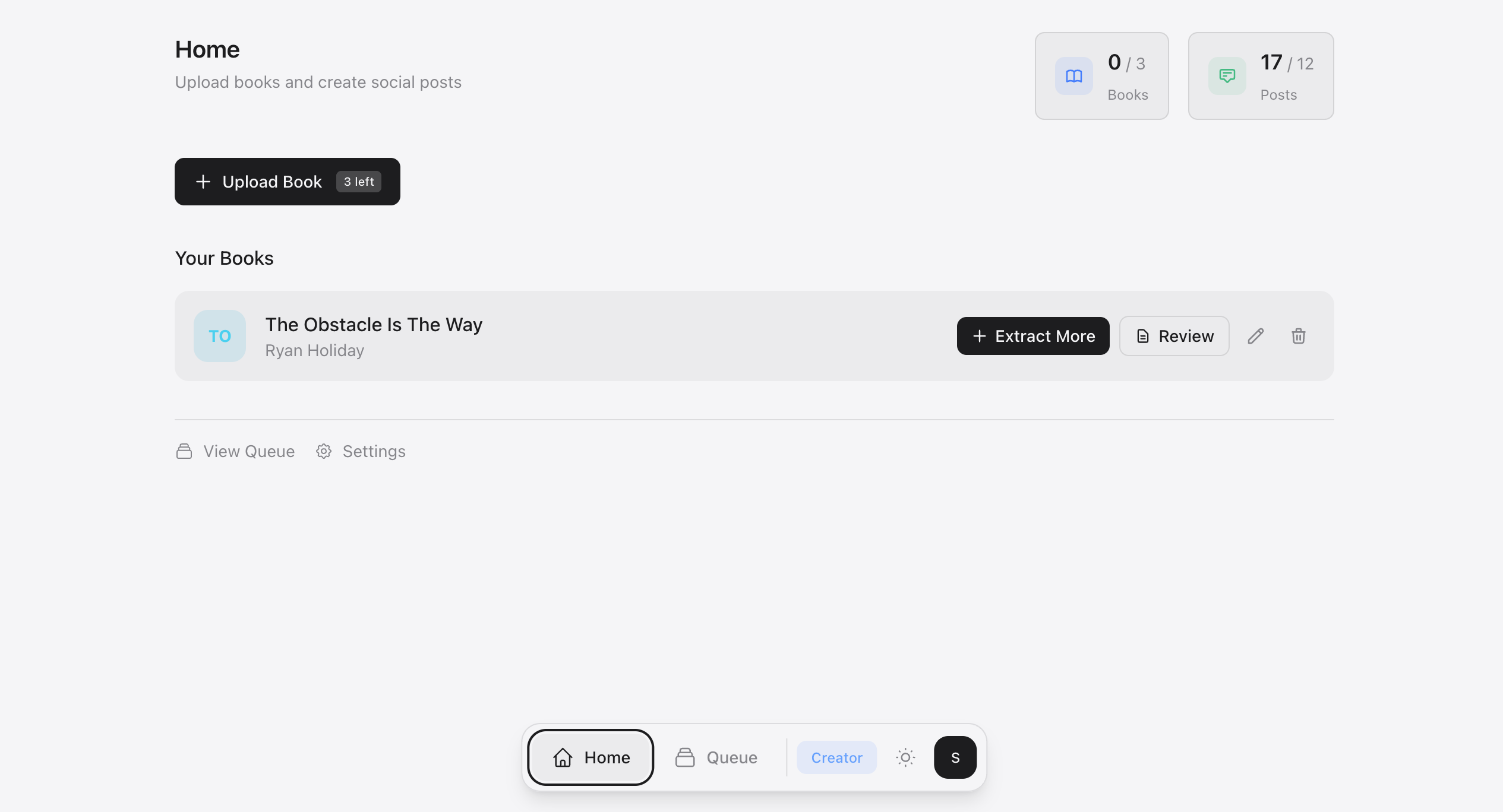 Book to Social - Main product screenshot demonstrating key features and user interface