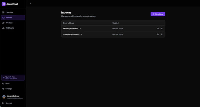 AgentEmail screenshot 4