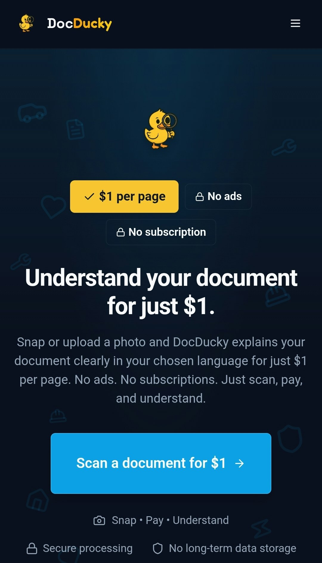 DocDucky - Main product screenshot demonstrating key features and user interface