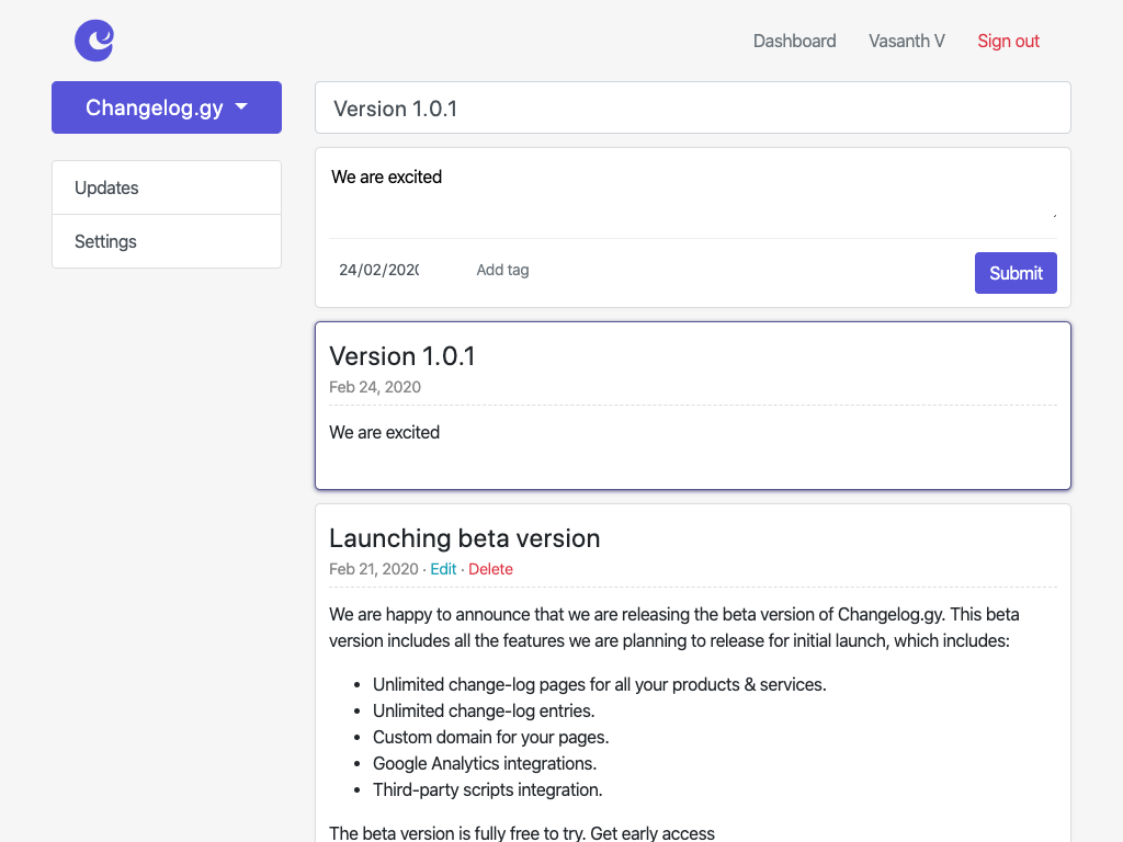 Changelog.gy gallery image