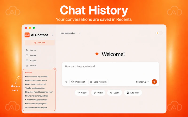 𝗖𝗹𝗼𝘂𝗱𝗶𝗮 𝗖𝗵𝗮𝘁: Ask AI Anything screenshot 6