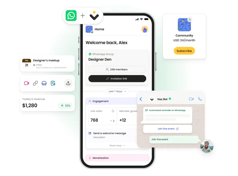 Nas.io for WhatsApp chat groups