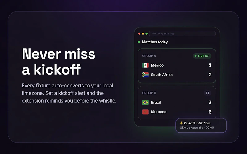 World Cup 2026 Chrome Extension screenshot 1