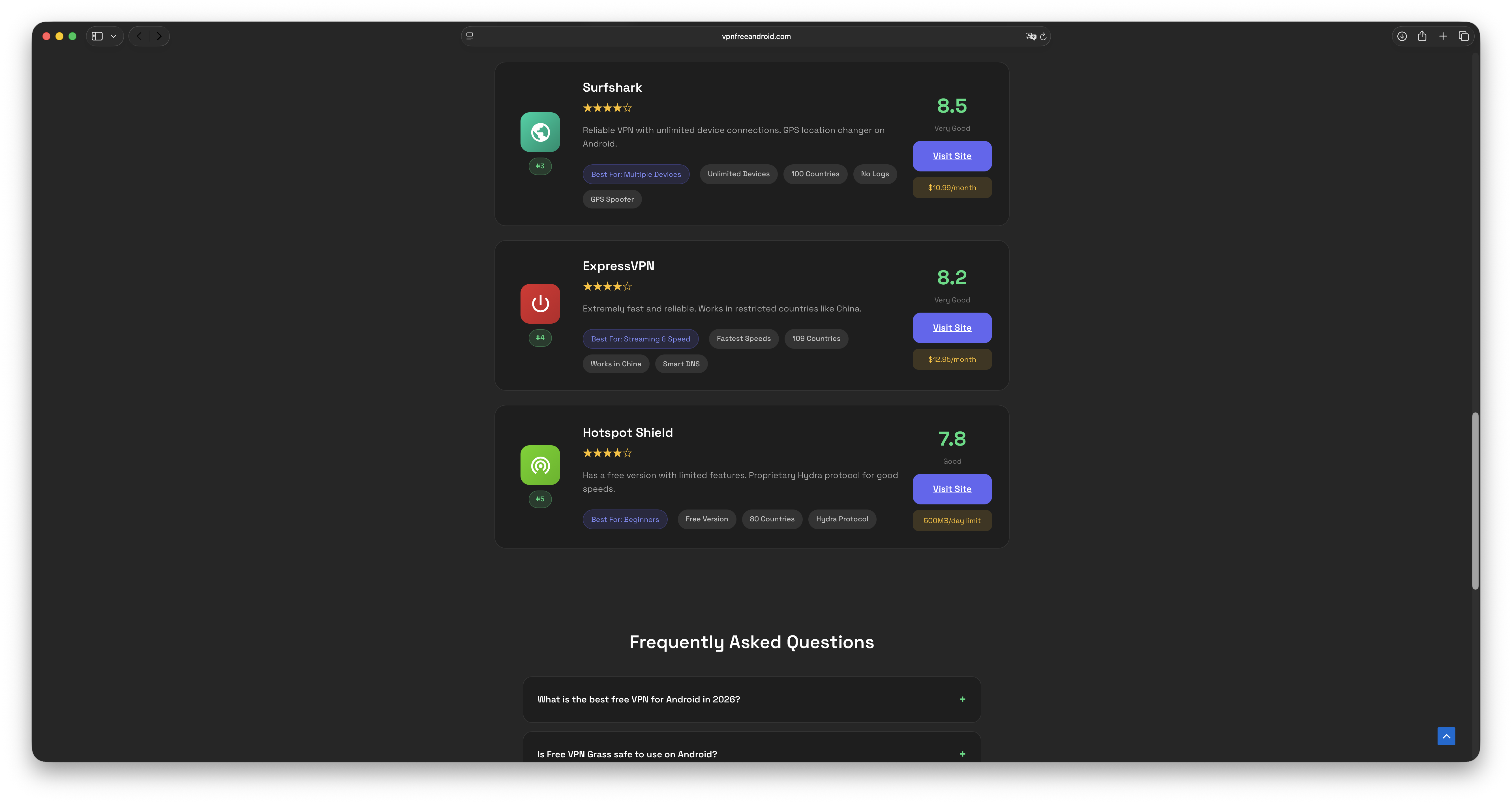 Top 5 VPN Free Android portal  gallery image