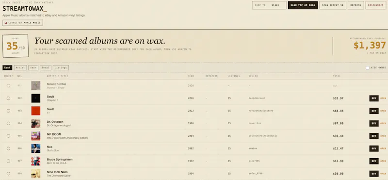 Stream To Wax screenshot 3