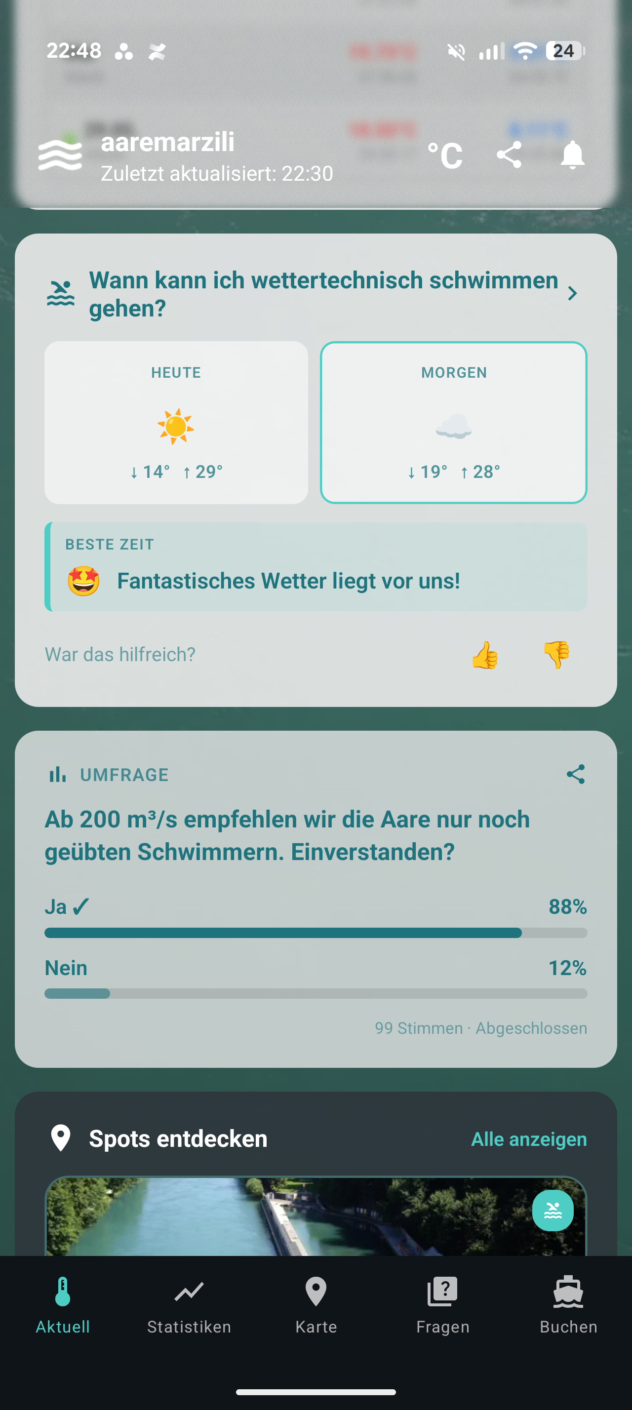 aaremarzili - Aare Temperature in Bern gallery image