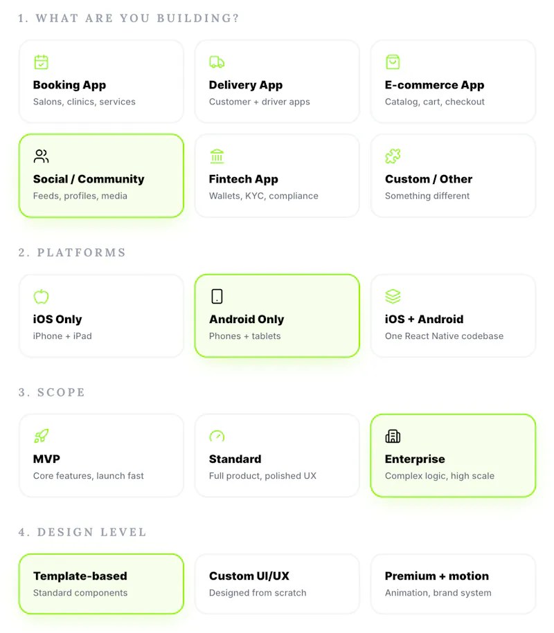 App cost calculator screenshot 1