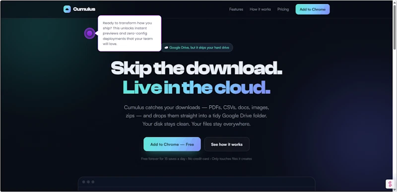 Cumulus- Save direct to your cloud screenshot 1