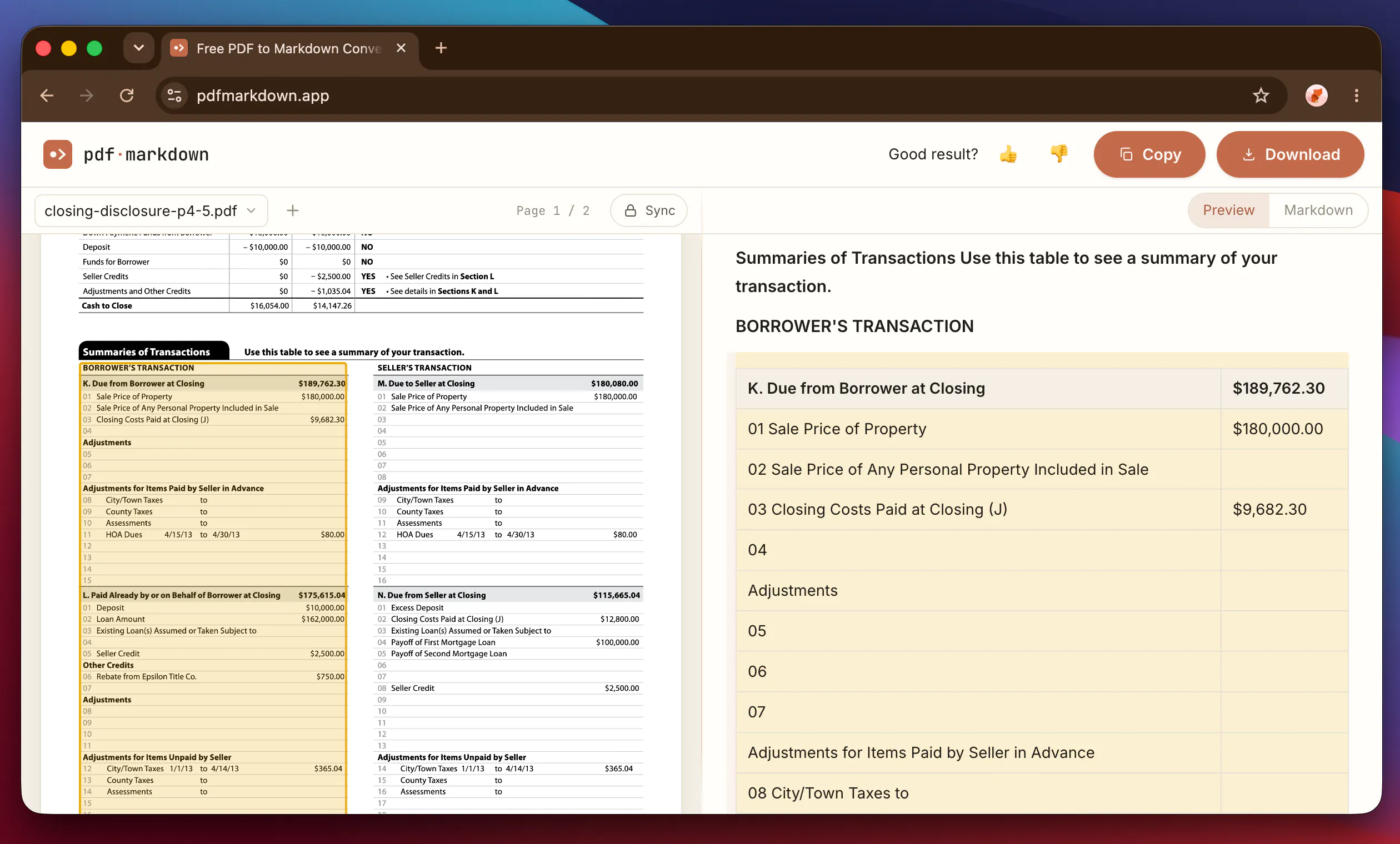 pdfmarkdown.app gallery image