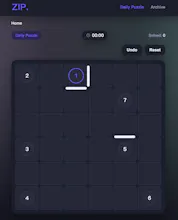 Zip Game — Daily Logic Puzzle gallery image