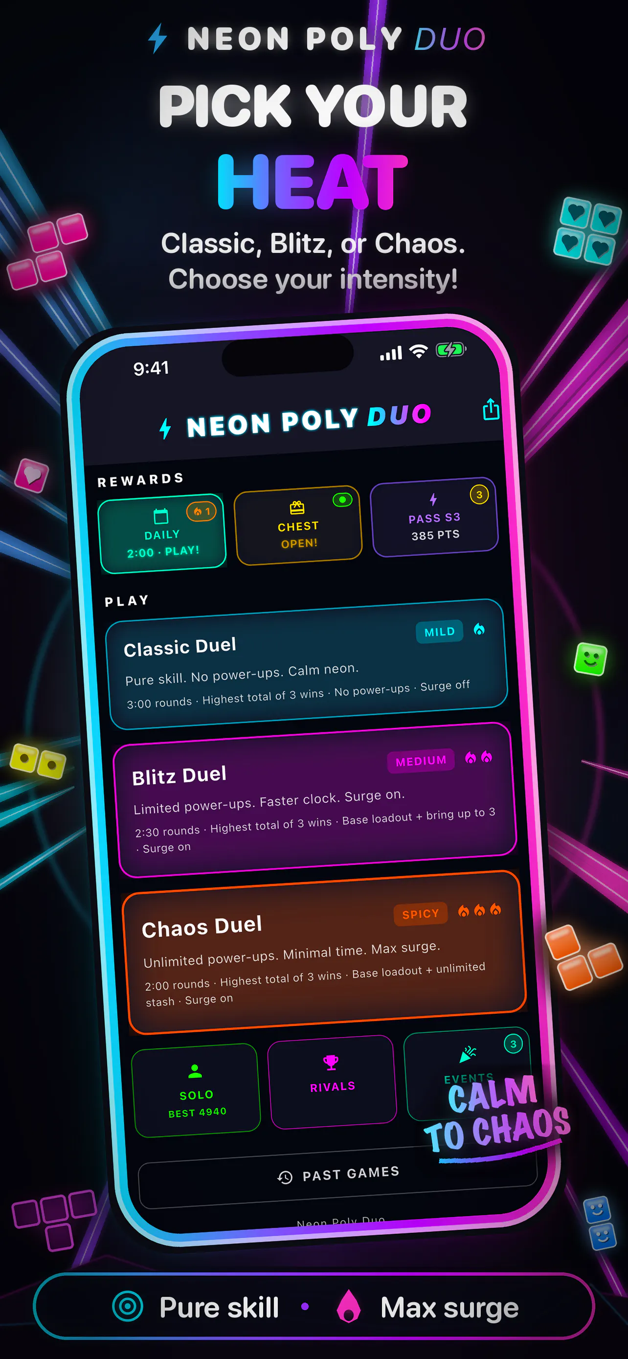 Neon Poly Duo: Block Battles gallery image