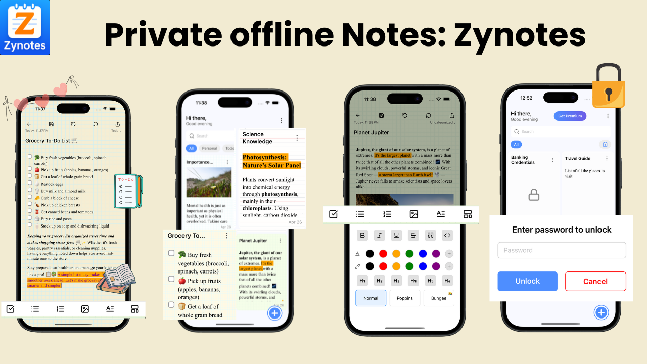 Частные офлайн заметки: Zynotes медиа 1