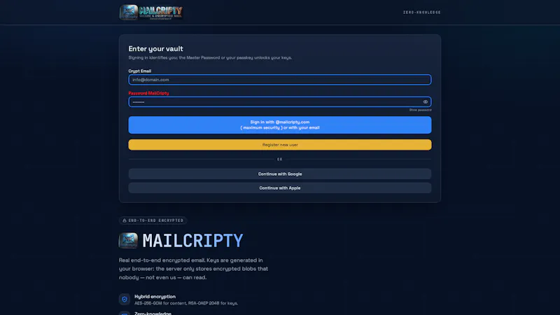 MailCripty screenshot 1