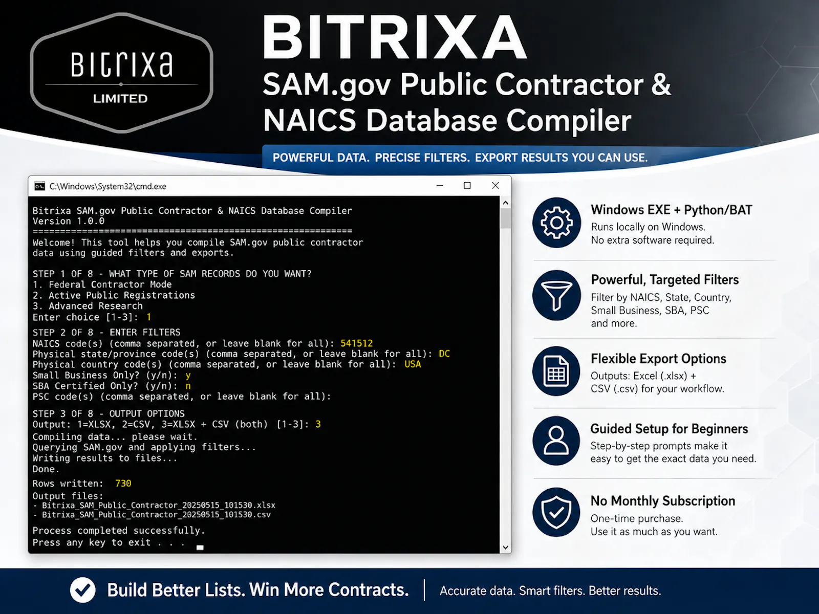 SAM.gov Contractor Database Compiler screenshot 1