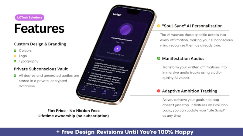 Custom Manifestation AI Mobile App screenshot 1